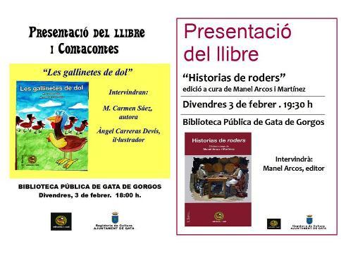 GALLINETES I RODERS, HUI DIVENDRES 3, A LA BIBLIOTECA DE GATA