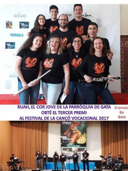 RUAH, EL COR JOVE PARROQUIAL DE GATA OBTÉ EL TERCER PREMI AL FESTIVAL DE LA CANÇÓ VOCACIONAL