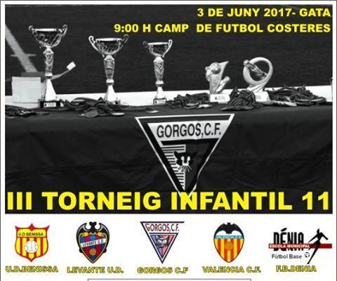 DISSABTE DIA 3, A LES 9 DEL MATÍ, III TORNEIG INFANTIL 11 DE FUTBOL (Gorgos i Escola -EMF Gata-)