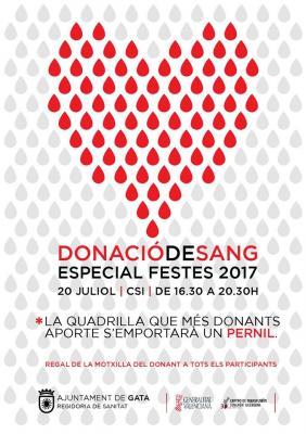 NOVA DONACIÓ DE SANG PRÈVIA A FESTES, AMB ESPECIAL CRIDA PER A LES QUADRILLES