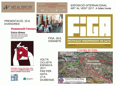 GATA, SETMANA CULTURAL (Art al Vent), MUSICAL (Figa Gata) I ESPORTIVA (Volta a Espanya)