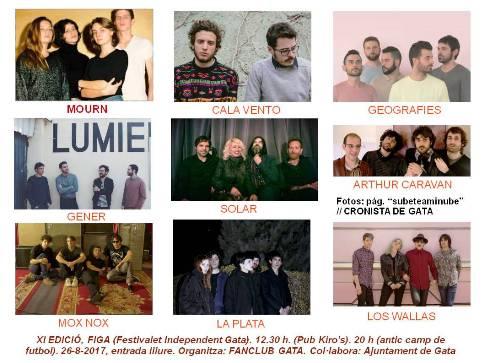HUI A GATA: NOU ACTUACIONS DELS GRUPS QUE COMPOSEN EL FIGA (Festivalet Independent Gata)