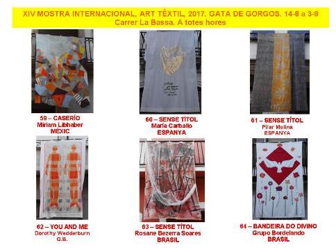 XIV MOSTRA ART TÈXTIL 2017: LES OBRES (59-64)