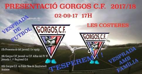 COMENÇA LA TEMPORADA PER ALS JUVENILS DEL GORGOS C.F.. Hui dissabte, presentació dels dos primers equips