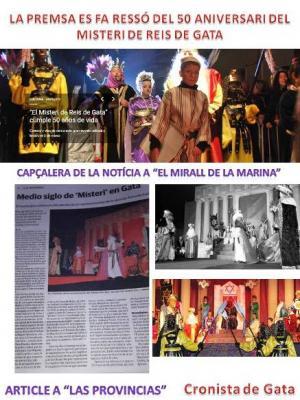 LA PREMSA ES FA RESSÓ DEL MISTERI DE REIS DE GATA DE DEMÀ (en el seu 50 aniversari del text)