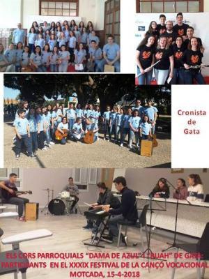 ELS CORS PARROQUIALS DE GATA, DAMA DE AZUL I RUAH, PARTICIPEN DIUMENGE DIA 15 AL XXXIX FESTIVAL VOCACIONAL DE LA CANÇÓ, A MONTCADA