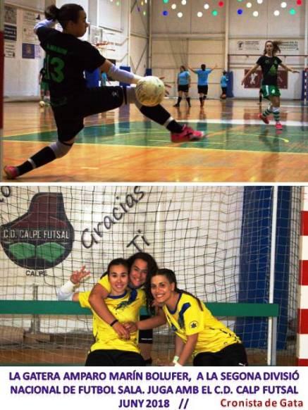 LA JOVE GATERA AMPARO MARÍN BOLUFER, PORTERA DE FUTBOL SALA, PUJA A SEGONA DIVISIÓ NACIONAL DE FUTBOL SALA AMB EL C.D. CALP FUTSAL