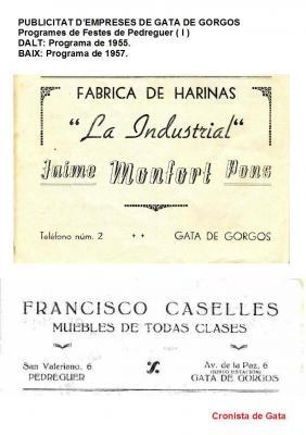 FOTOGRAFIES ANTIGUES (Gata en el record), publicitats gateres, 1955 i 1957 (de la sèrie, la 1.807)