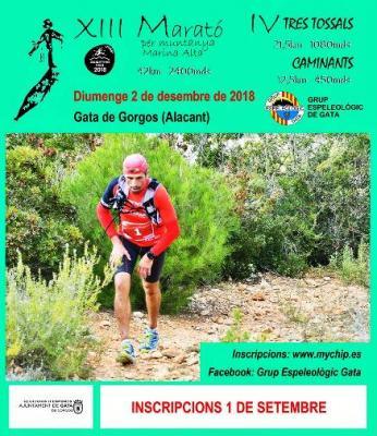DEMÀ DIUMENGE 2, XIII MARATÓ PER MUNTANYA MARINA ALTA 2018. Organitza el GEG i col·labora lAjuntament