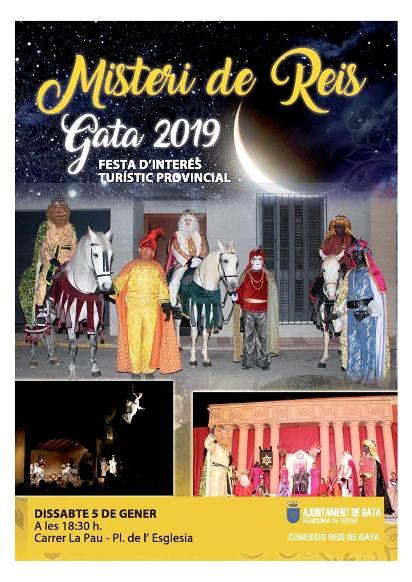LA MÀGICA REPRESENTACIÓ A GATA DEL MISTERI DELS REIS ES POSA EN MARXA. FESTA DINTERÉS TURÍSTIC PROVINCIAL