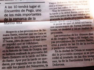 S.S. A GATA: FA 10 ANYS (10-4-2009) TAMBÉ ES VA SUSPENDRE LA PROCESSÓ DE DIVENDRES SANT