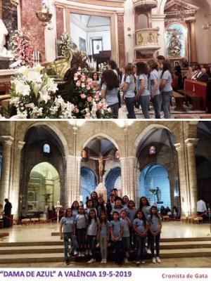 EL COR DAMA DE AZUL DE GATA CANTA A LA VERGE DELS DESEMPARATS I A L'ESGLÉSIA SANTA CATERINA, A VALÈNCIA