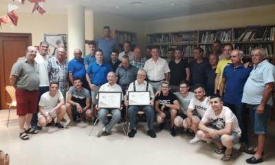 ELS COLOMBAIRES DE GATA HOMENATGEN ALS DOS SOCIS MÉS VETERANS, VICENTE PEDRÓS I PEPE MENGUAL. Lliuren els premis del concurs local