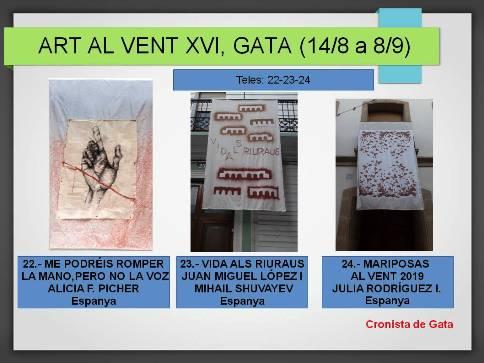 GATA, MIRADES URBANES: ART AL VENT XVI. DIJOUS 22/8, TELES 22 A 24