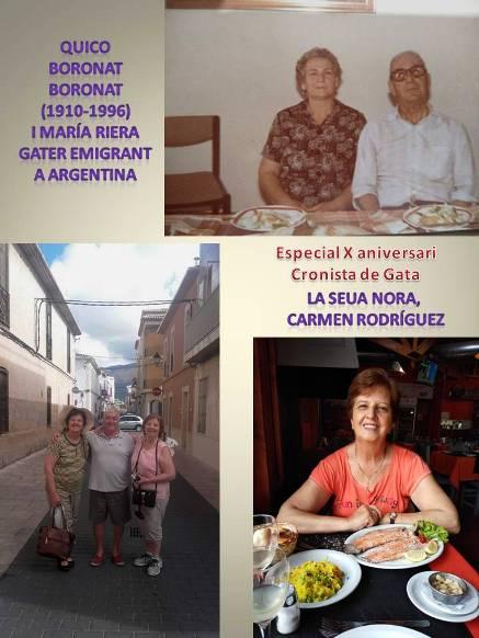 ESPECIAL 10 ANIVERSARI, CRONISTA DE GATA: 19ena CONVIDADA. CARMEN RODRÍGUEZ, VÍUDA DE VICENTE BORONAT, FILL DEMIGRANT GATER QUE VA MARXAR A ARGENTINA