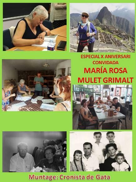 ESPECIAL 10 ANIVERSARI, CRONISTA DE GATA. 23ena CONVIDADA (2ªetapa): MARÍA ROSA MULET GRIMALT, MESTRA D'INFANTIL, LOGOPEDA, ESCRIPTORA,GRAN PERSONA