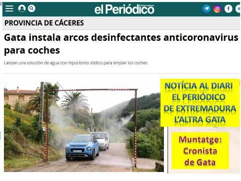 MÉS IMATGES CURIOSES: NO ES PORTEU A ENGANY: L'ALTRA GATA, LA DE CÁCERES, POSARÀ ARCS DESINFECTANTS (COVID-19)