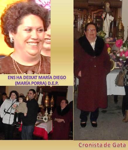 ENS HA DEIXAT MARÍA DIEGO SOLER (María Porra), MANTENIDORA DE LA TRADICIONAL FESTA DE SANT ANTONI