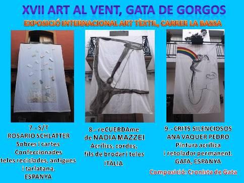GATA OFEREIX ART AL VENT FINS EL 6 DE SETEMBRE. XVII EXPOSICIÓ INTERNACIONAL TÈXTIL. OBRES: 7, 8 i 9