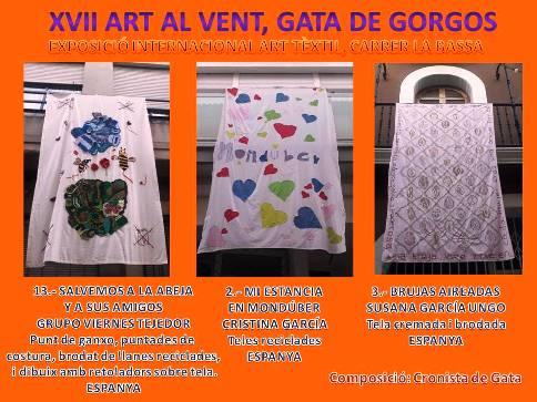 SEGUIM MIRANT OBRES TÈXTILS, GATA DE GORGOS, ART AL VENT. XVII EXPOSICIÓ INTERNACIONAL. OBRES: 13, 14 i 15