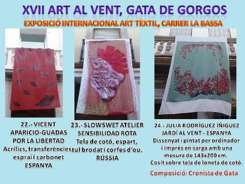 AL CARRER LA BASSA DE GATA. NO PODEU PERDRE L'OCASIÓ, AIRE LLIURE. XVII MOSTRA INTERNACIONAL ART AL VENT. Obres: 22, 23 i 24