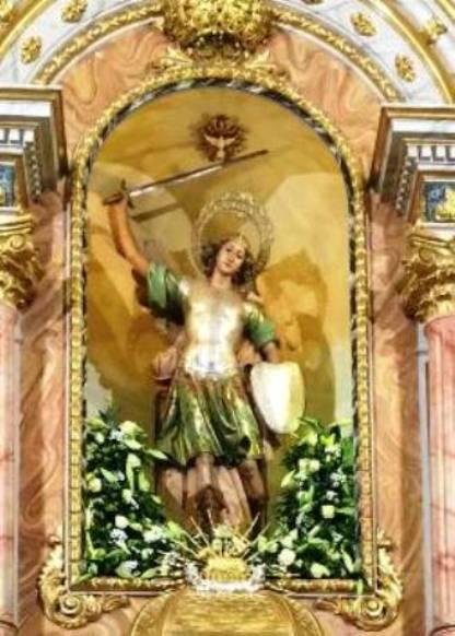 GATA FA FESTA LOCAL HUI. ÉS SANT MIQUEL, CAP D'ALTAR. PARRÒQUIA DES DE 1574. SENSE PROCESSÓ PEL COVID-19