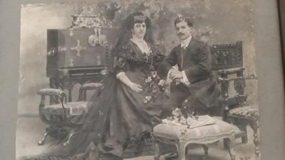 FOTOGRAFIES ANTIGUES I D'ABANS (Gata en el record) -1.878- Una boda dinicis del segle XX, Enedina Calatayud i Matías Monfort