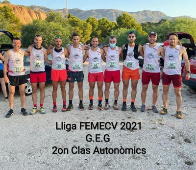 LA SECCIO DE MUNTANYA DEL GRUP ESPELEOLÒGIC GATENSE (GEG), 2n EQUIP DE LA LLIGA DE CARRERES PER MUNTANYA DE LA FEMECV 2021