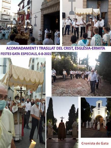 FESTES GATA 2021: EL DIA DESPRÉS. RECORDEM EL DIA DE LA FESTA MAJOR. 2.- COMIAT AL CRIST A LA PLAÇA I TRASLLAT PARTICULAR A L'ERMITA