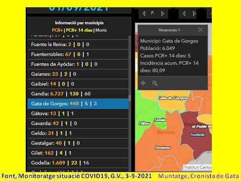 COVID19, GATA: CAP CONTAGI. TRES ALTES, RESTEN 5 CASOS. NO TENIEM CAP CONTAGI DES DEL 15 DE JUNY