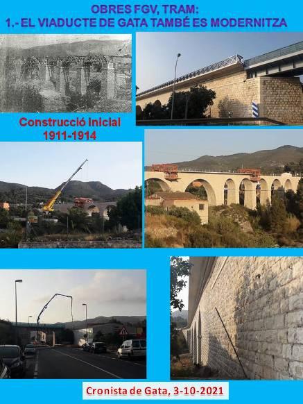 LÍNIA DEL TRAM (FGV), GATA: 1.- LES OBRES D'ACONDICIONAMENT DEL VIADUCTE SOBRE EL GORGOS ESTAN POSANT-HO BEN MUDAT
