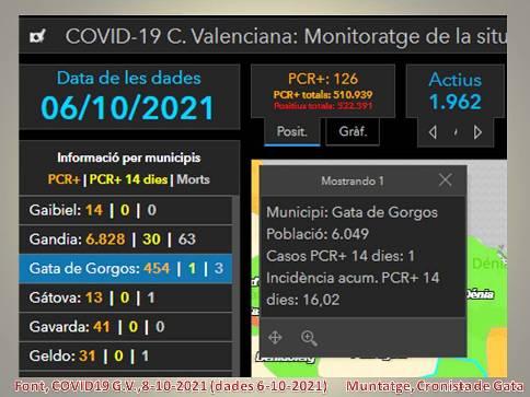 COVID19, GATA: SOLS RESTA 1 CAS ACTIU. NO HI HA NOUS CASOS. INCIDÈNCIA: 16,2
