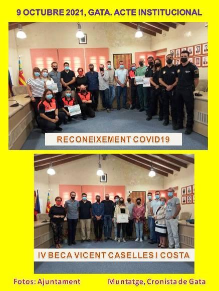 EL 9 D'OCTUBRE A GATA: RECONEIXEMENT ALS COL·LECTIUS IMPRESCINDIBLES EN EL TEMPS DEL COVID19. IV Beca Vicent Caselles a Ángela García Ferrer