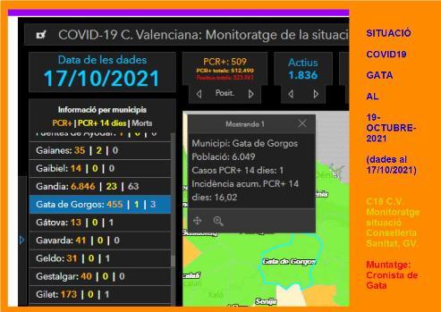 COVID19, GATA: NO SUMEM CAP CONTAGI MÉS. ENCARA EN TENIM 1 ACTIU I LA MATEIXA INCIDÈNCIA, 16,02