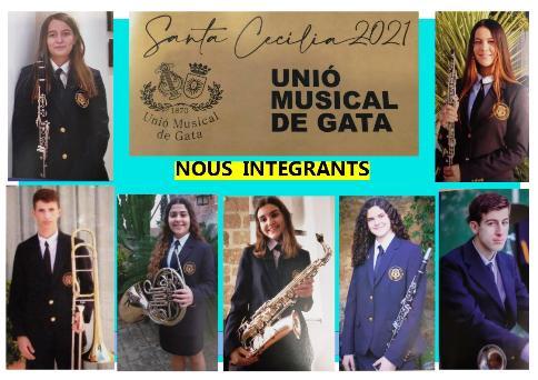 SET NOUS INTEGRANTS TÉ LA SESQUICENTENÀRIA (150+1 ANYS) BANDA DE GATA. Dissabte celebrarà la festa de la patrona