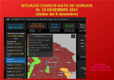 COVID19, GATA: 2 CASOS MÉS. ACTIUS HUI 22. INCIDÈNCIA, 352,39