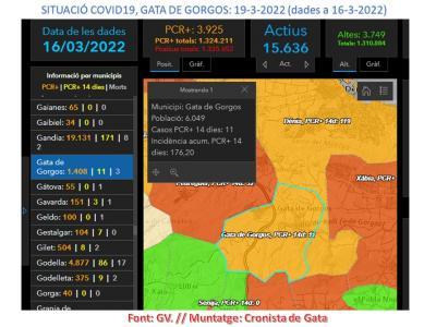 COVID19, GATA: DOS NOUS CASOS, TENIM ARA 11 ACTIUS. 176,20 d'incidència