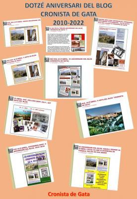 HUI, 10 D'ABRIL, EL BLOG DEL CRONISTA DE GATA, FA EL SEU DOTZÉ ANIVERSARI (2010-2022)