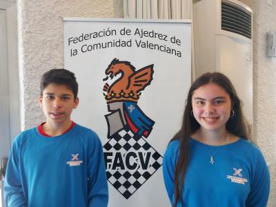 DOS JOVES GATERS, NOA MULET SALVÁ I ÁNGEL PÉREZ ROIG DISPUTEN ESTOS DIES LA FINAL AUTONÒMICA D'ESCACS SUB16. El sub14 Rodrigue, que va a escola a Gata, també