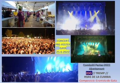 ANIT, MULTITUDINARI CONCERT DE ZOO AMB EL SEU ÈXIT LLEPOLIES. També actuaven Tremp i Las Hijas de la Cumbia. La Comissió de Festes 2022 i la Regidoria de Festes ho van organitzar tot. Èxit de públic. Més de dos mil persones.