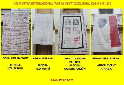 XIX ART AL VENT, GATA 2022 (19). QUATRE OBRES D'ACÍ, UNA D'ELLES RECORDANT A MIGUEL HERNÁNDEZ Seguim apropant-nos al final de la passejada de les MIRADES URBANES de ART AL VENT 2022. Tres dies i serà el final. Hui són quatre obres més i les quatre de gent