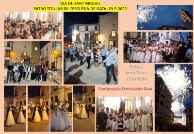 GATA: EL POLSIM QUASI DESBARATA LA PROCESSÓ DE SANT MIQUEL. Castell tirat abans per precaució; molta gent per ser dijous; hui pilota, tardeig, cordà i música