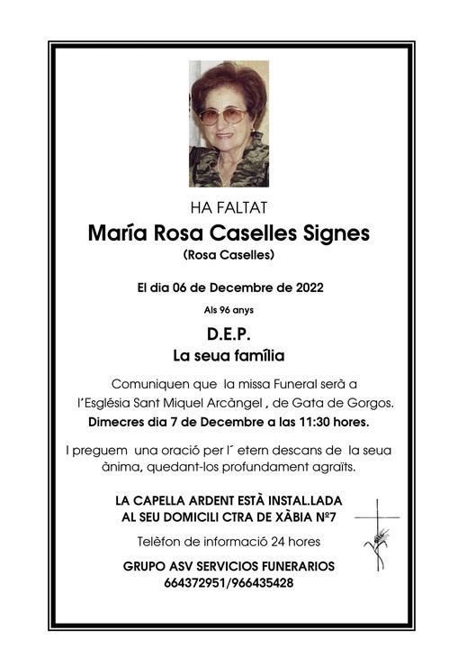 ENS HA DEIXAT LA TIA ROSA CASELLES, MARE DE PEPA, DORA I JAUME (D.E.P.)