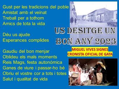 DESITGE BONA NIT VELLA I BON INICI D'ANY 2023 (Cronista de Gata)
