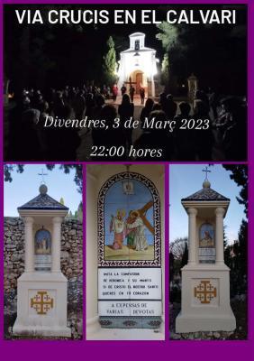 GATA: HUI DIVENDRES (22 hores), VIA CRUCIS NOCTURN QUARESMAL PER LES RESTAURADES CAPELLES DEL CALVARI CAP A L'ERMITA