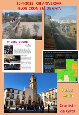 HUI, 10 ABRIL 2023: 13 ANIVERSARI DEL BLOG CRONISTA DE GATA. GRÀCIES