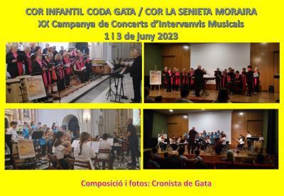 EL COR INFANTIL DE CODA DE GATA I EL COR LA SENIETA DE MORAIRA A LA XX CAMPANYA DE CONCERTS D'INTERCANVIS MUSICALS. Església de Gata i saló d'actes Tina Bru de l'Espai La Senieta de Moraira