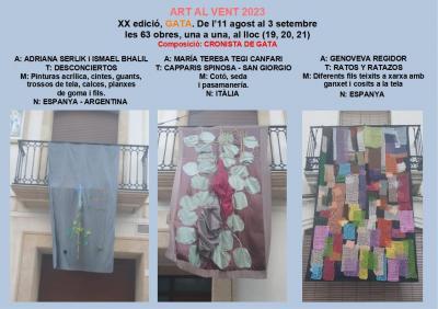 RUTA, MIRADA URBANA. ART AL VENT 2023, GATA, XX EDICIÓ. Hui, obres 19, 20 I 21