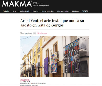 LA PREMSA I REVISTES ESPECIALITZADES ES FAN RESSÓ DE LA MOSTRA GATERA ART AL VENT, ENTRE ELLES MAKMA