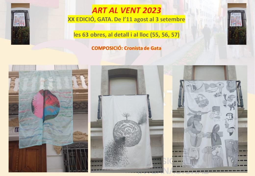 MÉS OBRES, AVANTPENÚLTIM DIA DE ART AL VENT 2023. Hui, divendres, obres 55, 56 i 57